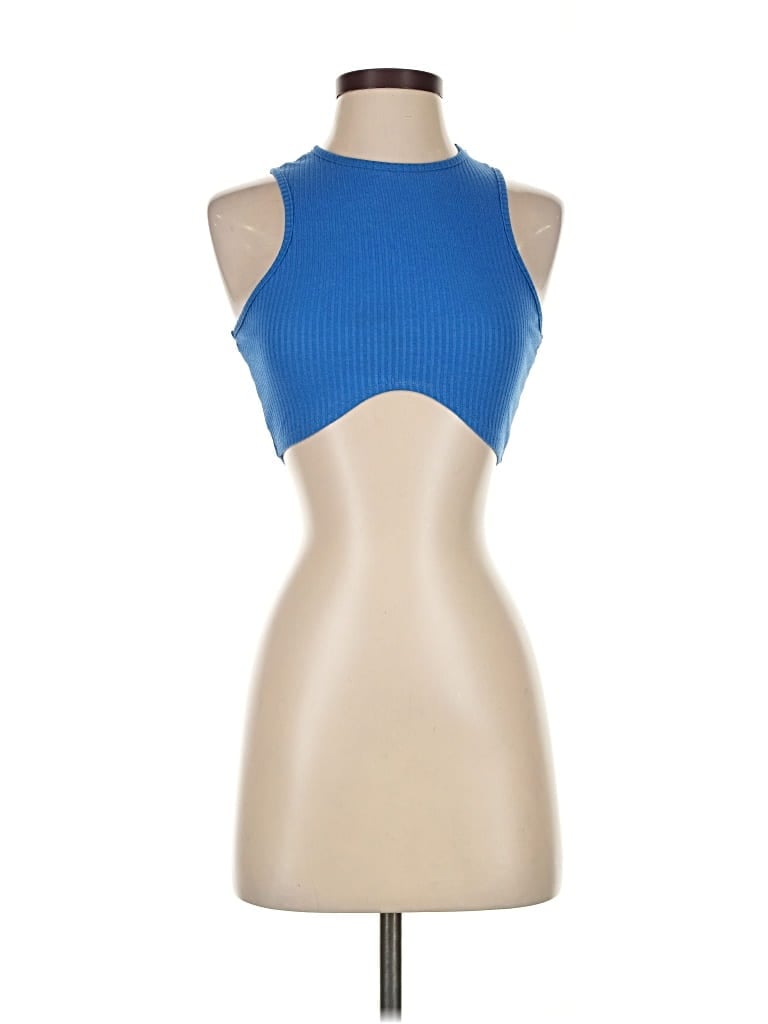 Pre-owned Princess Polly Tank Top Blue Halter Neckline Tops