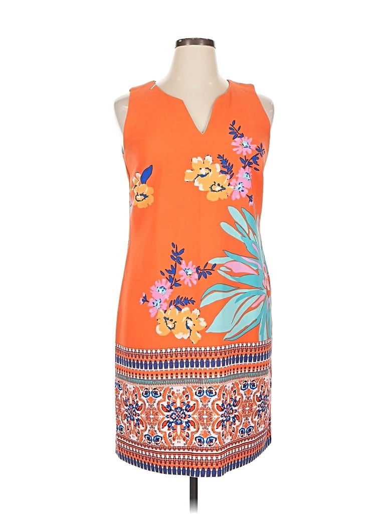 Pre-owned Signature By Robbie Bee Casual Dress In Orange