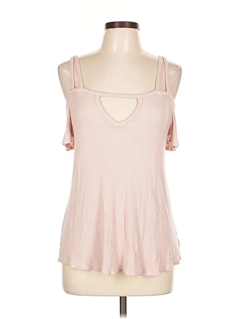Pre-owned American Eagle Outfitters Tank Top Pink Cold Shoulder Neckline Tops