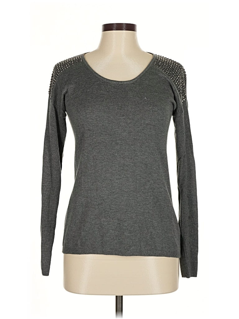 Pre-owned Express Outlet Long Sleeve T-shirt In Gray