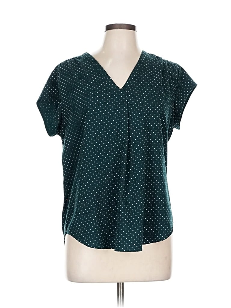 Pre-owned Fun2fun Short Sleeve Blouse In Blue