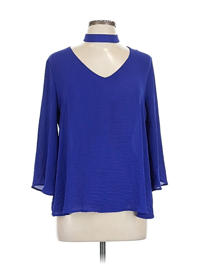 Pre-owned A.n.a. A New Approach 3/4 Sleeve Blouse In Blue