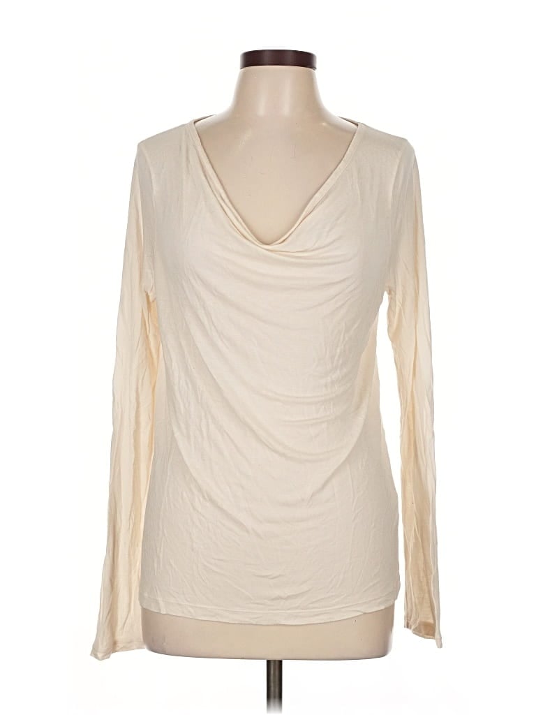 Pre-owned J.crew Factory Store Long Sleeve Top Ivory Cowl Neck Tops In White