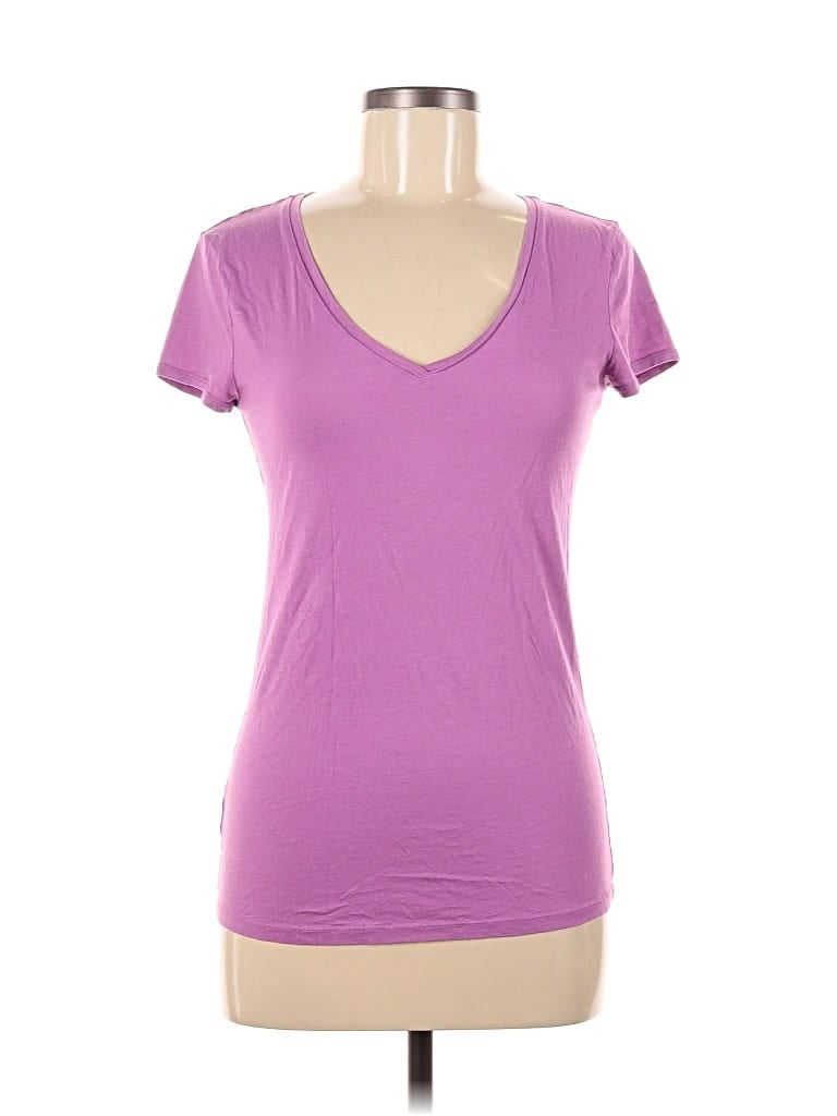 Pre-owned Ann Taylor Short Sleeve T-shirt In Purple