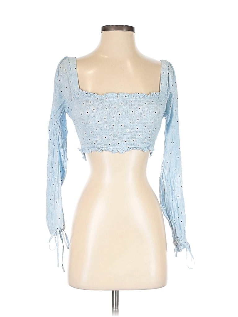 Pre-owned Urban Outfitters 3/4 Sleeve Blouse In Blue