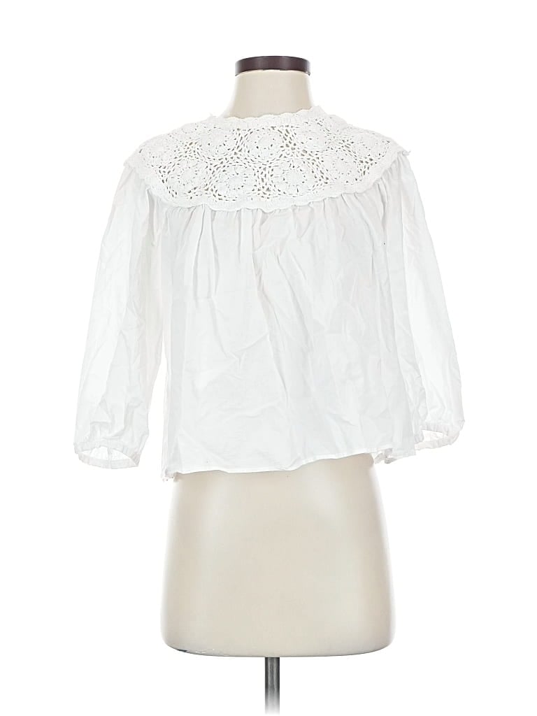 Pre-owned Paris Atelier & Other Stories 3/4 Sleeve Blouse In White