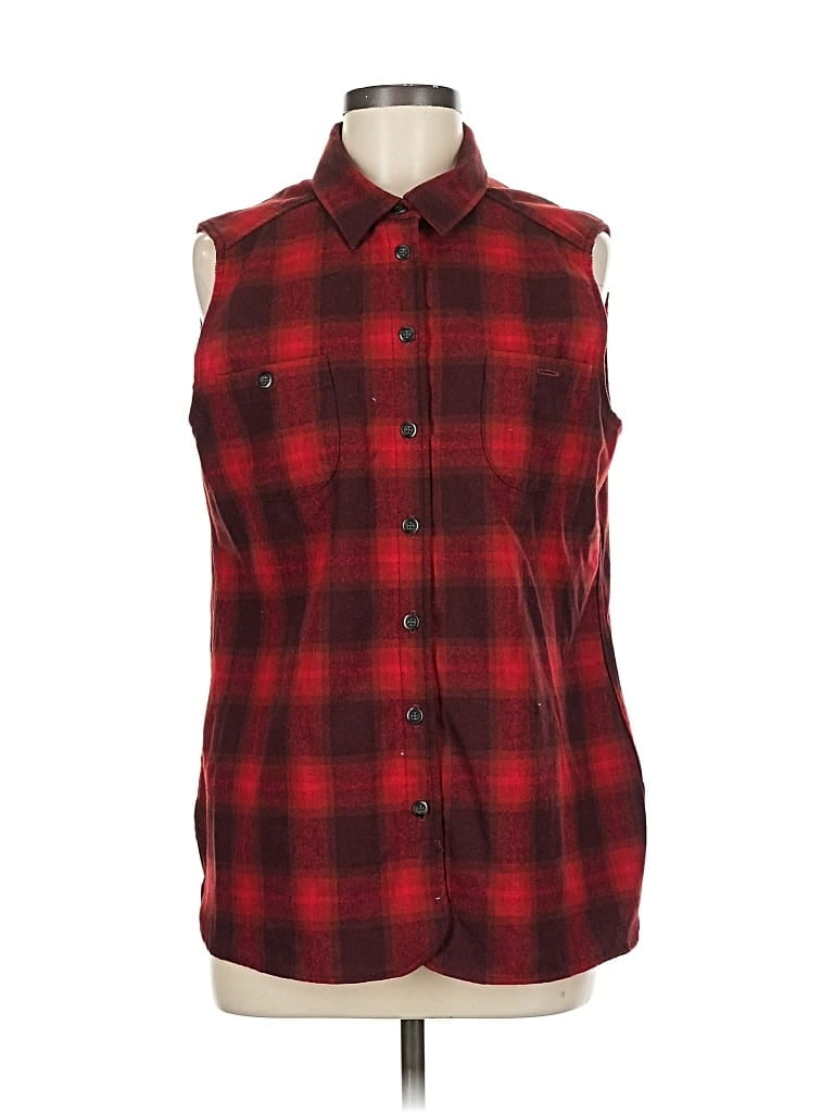 Pre-owned Pendleton Sleeveless Button Down Shirt In Red