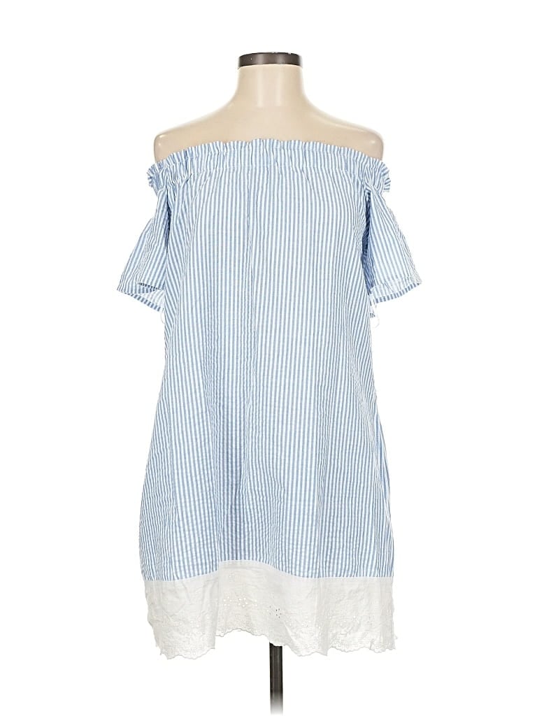 Pre-owned Top It Off Casual Dress In Blue