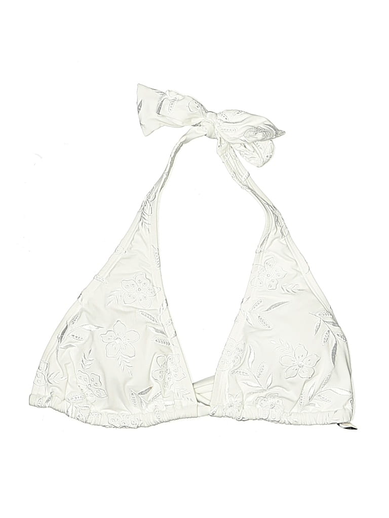 Pre-owned Tommy Bahama Swimsuit Top Ivory Paisley Pattern Swimwear In White