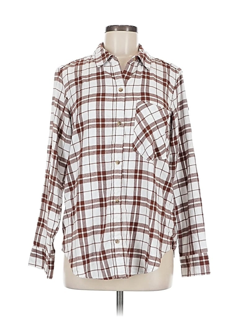 Pre-owned Abercrombie & Fitch Long Sleeve Button Down Shirt In Brown