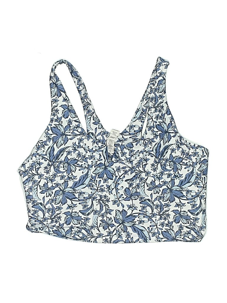 Pre-owned Sage Collective Swimsuit Top Blue Floral Pattern Swimwear