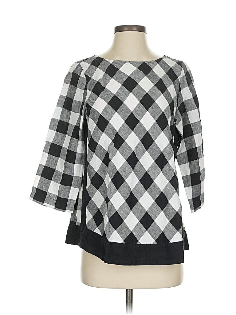 Pre-owned Jjill 3/4 Sleeve Blouse In Black