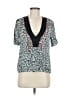 A.L.C. 100% Silk Teal Short Sleeve Silk Top Size 0 - photo 1