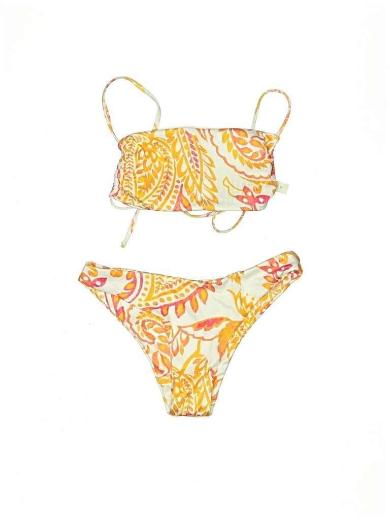 Pre-owned Unbranded Two Piece Swimsuit In Yellow