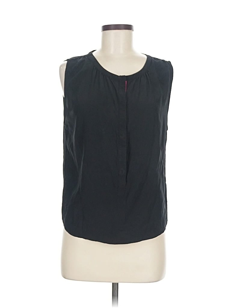 Pre-owned Zadig & Voltaire Sleeveless Silk Top Black Keyhole Neckline Tops