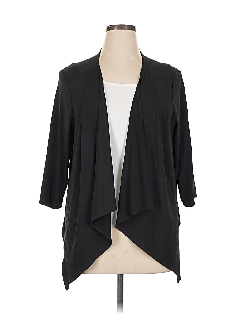 Pre-owned Connected Apparel Cardigan Sweater In Black