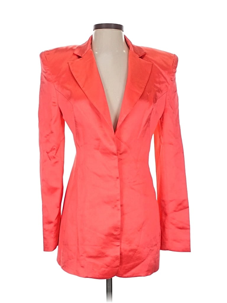 Pre-owned Bronx And Banco 3/4 Sleeve Top Orange Plunge Neckline Tops