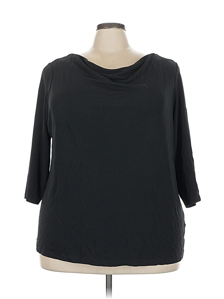 Pre-owned Lands' End 3/4 Sleeve T-shirt In Black