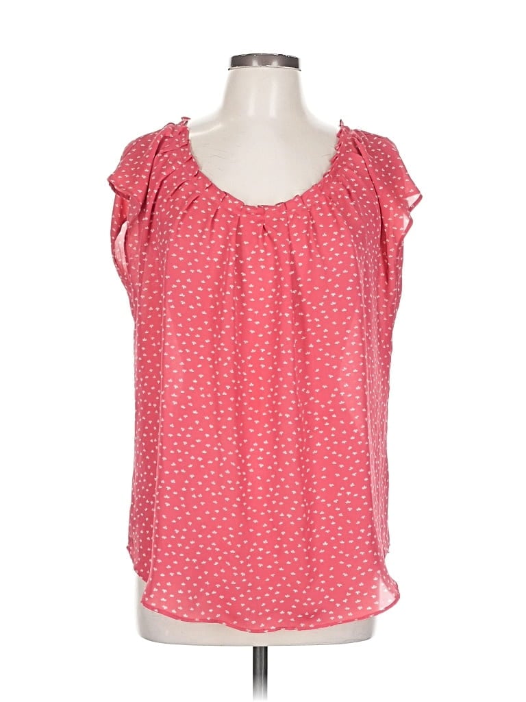 Pre-owned Lc Lauren Conrad Short Sleeve Blouse In Red