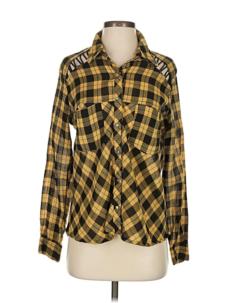 Pre-owned Free People Long Sleeve Blouse In Yellow