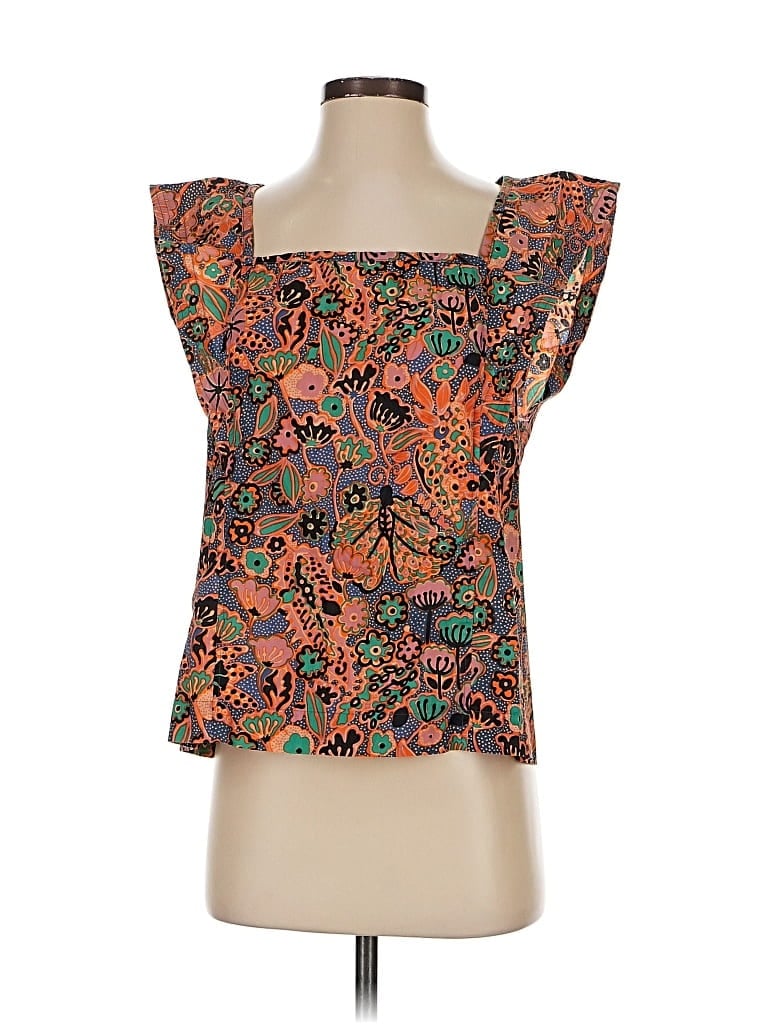 Pre-owned A.l.c Short Sleeve Blouse In Orange