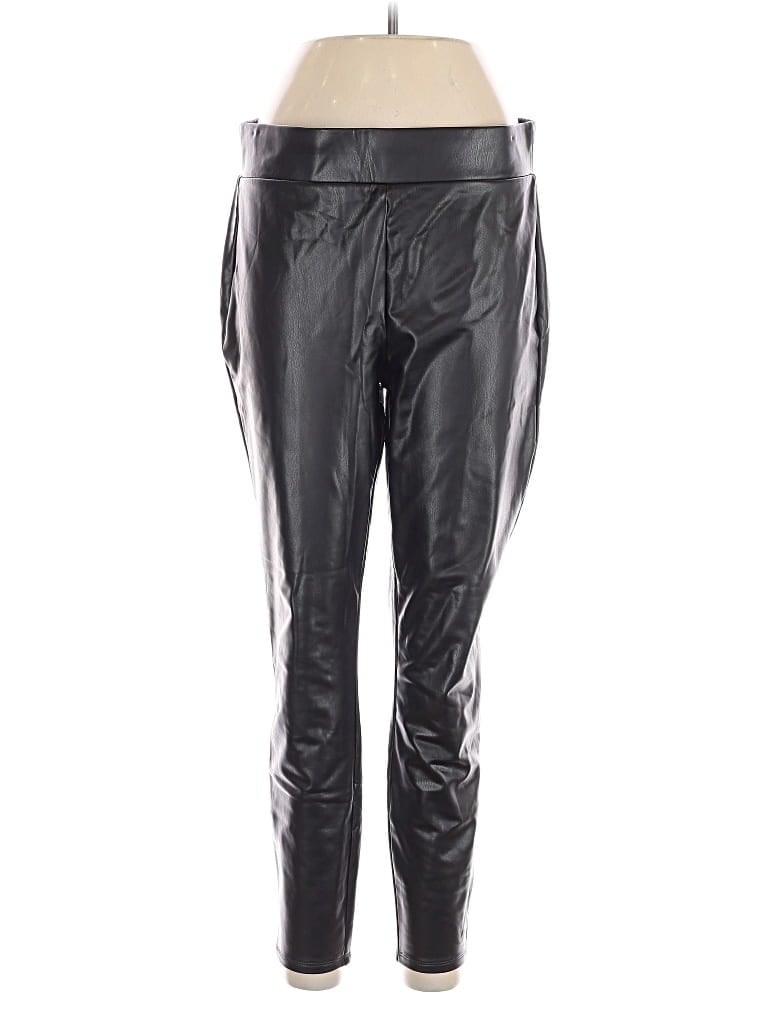 Pre-owned Ann Taylor Loft Faux Leather Pants In Black