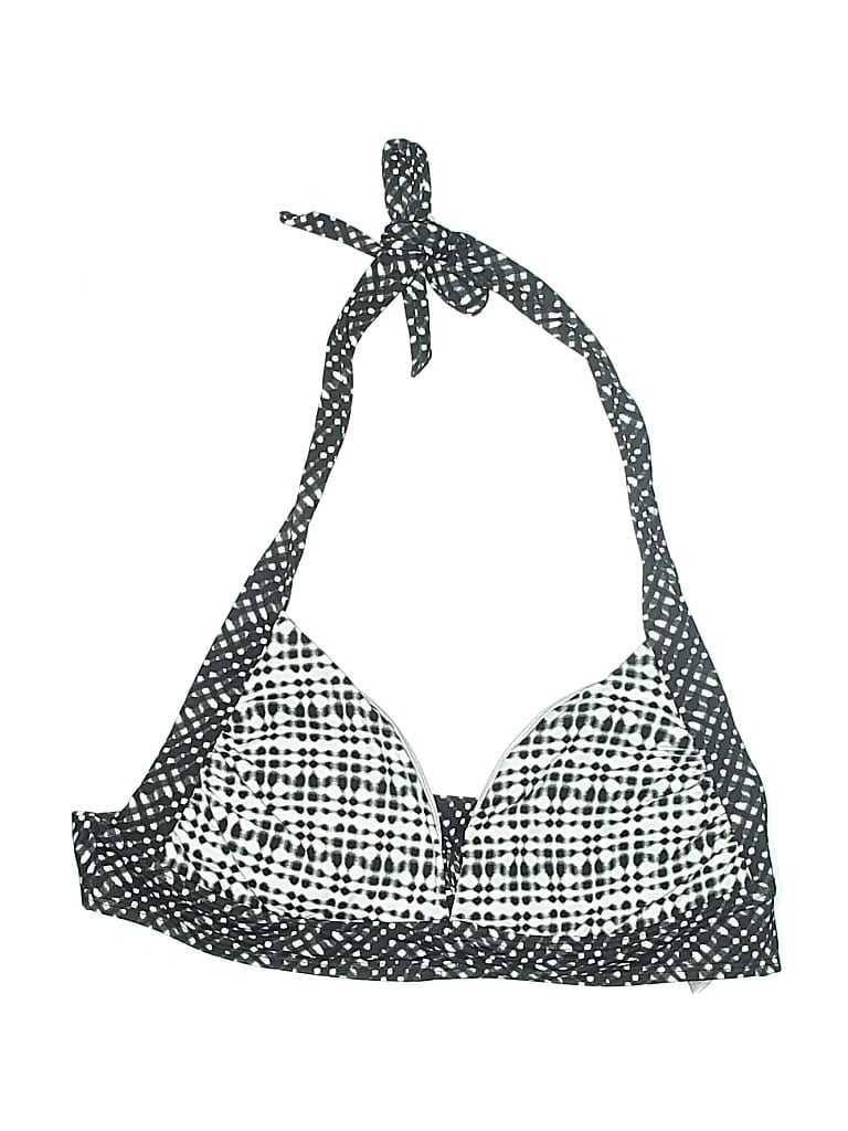 Pre-owned Athleta Swimsuit Top Gray Houndstooth Pattern Swimwear