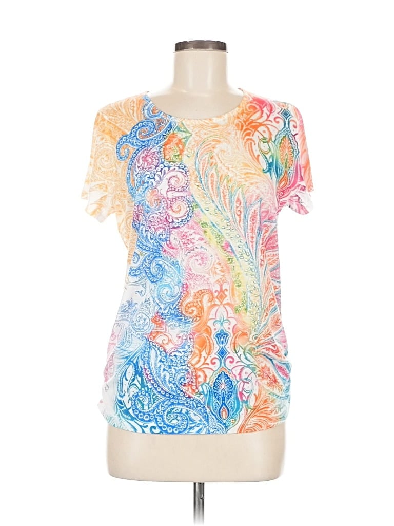 Pre-owned Chico's Short Sleeve T-shirt In White