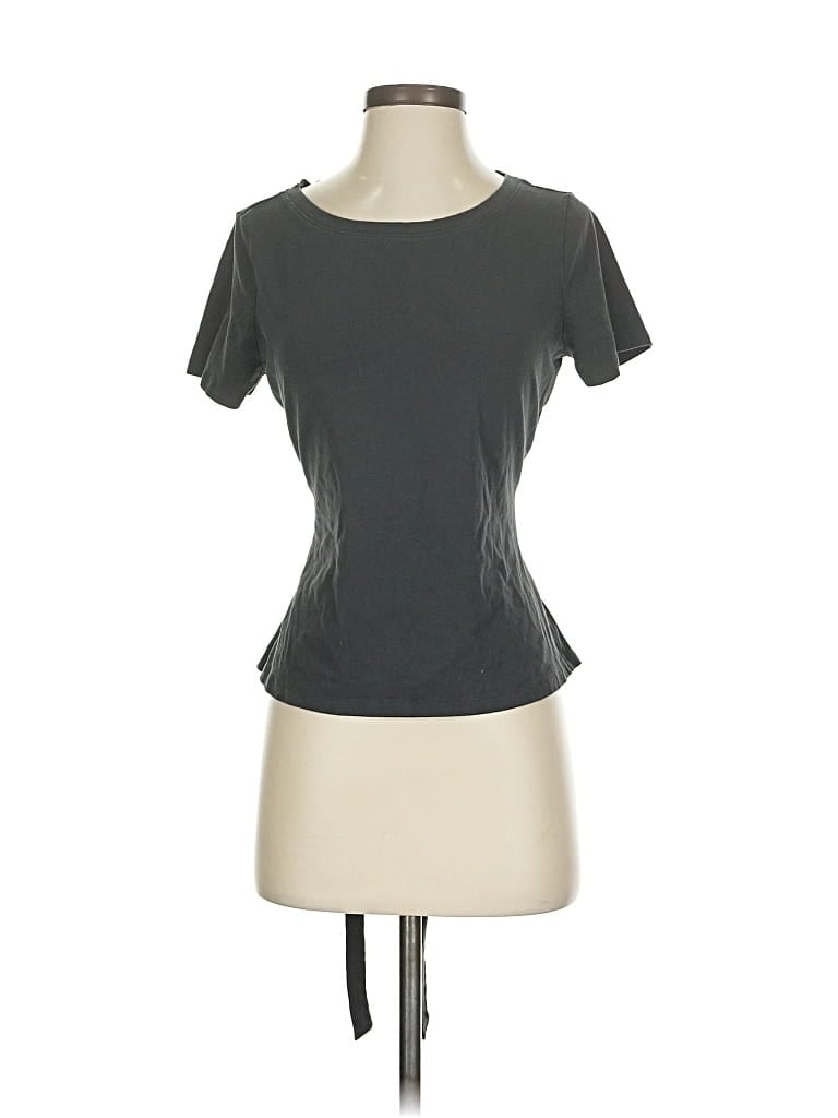 Pre-owned Maeve By Anthropologie Short Sleeve Top Gray Scoop Neck Tops