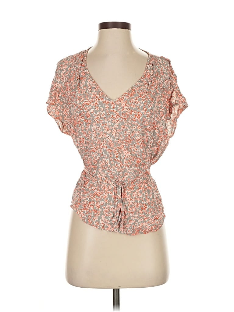 Pre-owned Rebecca Taylor Short Sleeve Blouse In Orange