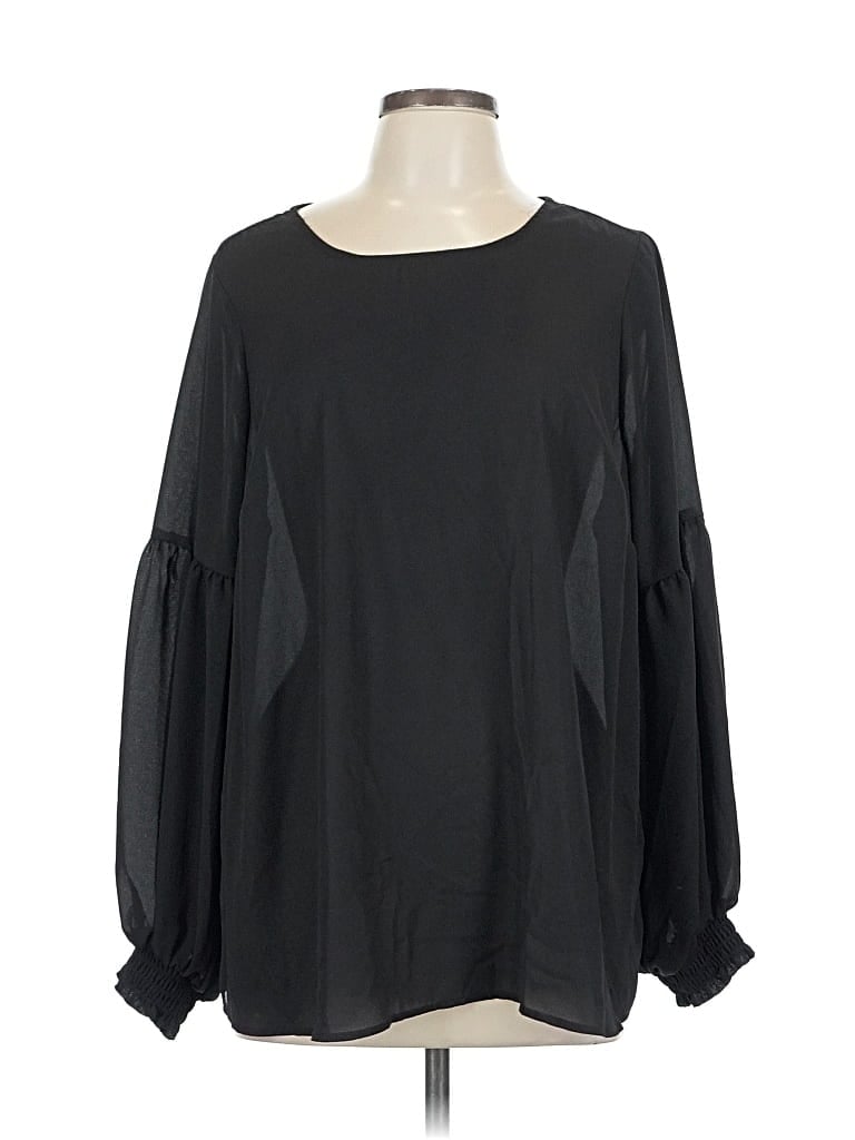 Pre-owned Torrid Long Sleeve Blouse In Black