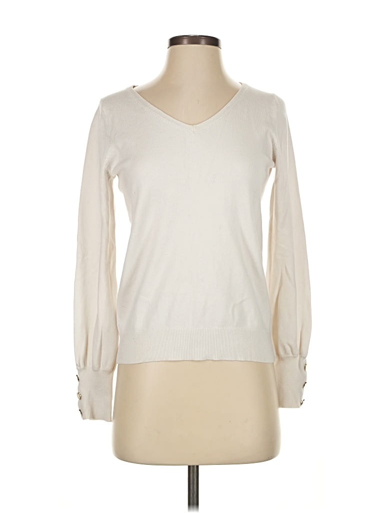 Pre-owned Ann Taylor Pullover Sweater In White
