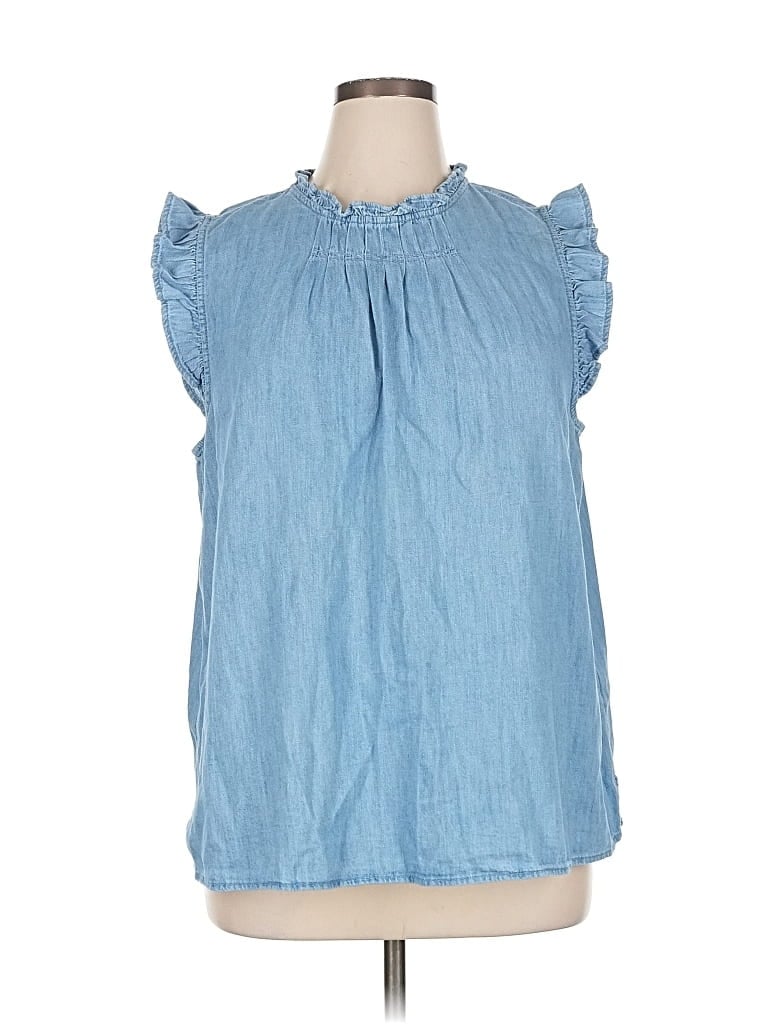 Pre-owned Old Navy Sleeveless Blouse In Blue