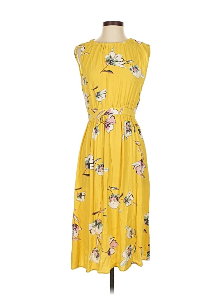 Pre-owned Zara Basic Casual Dress In Yellow