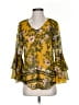 CAbi 100% Polyester Yellow 3/4 Sleeve Blouse Size XS - photo 1