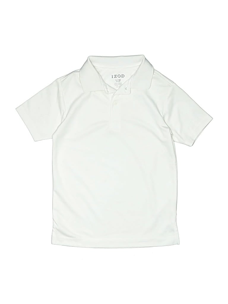Pre-owned Izod Kids' Short Sleeve Polo Shirt In White