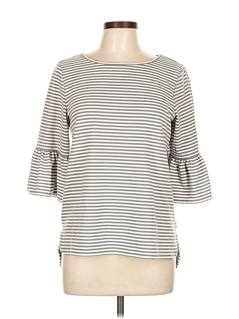 Pre-owned Max Studio 3/4 Sleeve Top Gray Boatneck Tops