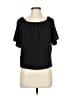 Freebird 100% Polyester Black Short Sleeve Blouse Size M - photo 1