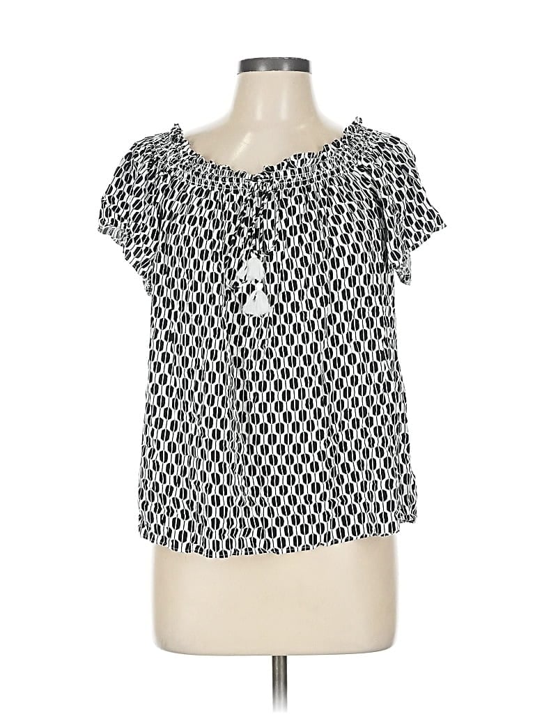 Pre-owned Kate Spade New York Short Sleeve Blouse In Black