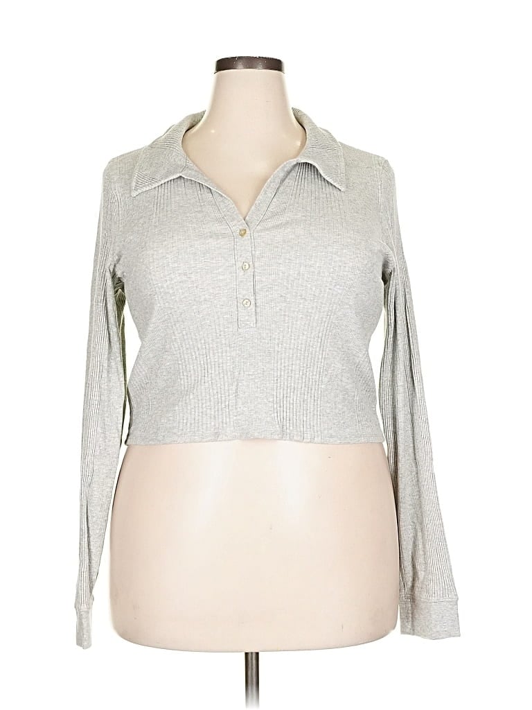 Pre-owned Aerie Cardigan Sweater In Silver