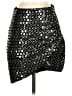 Hours 100% Polyester Metallic Silver Faux Leather Skirt Size S - photo 1