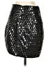 Hours 100% Polyester Metallic Silver Faux Leather Skirt Size S - photo 2