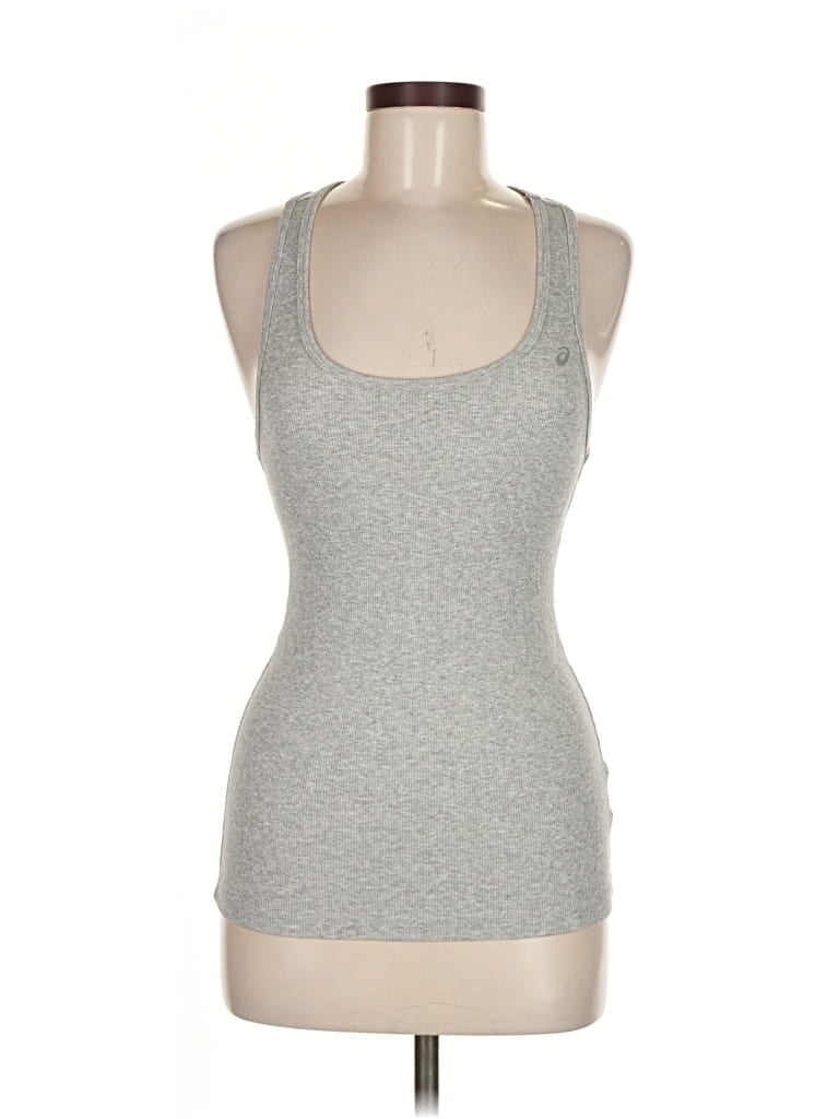 Pre-owned Asics Tank Top Gray Halter Neckline Tops