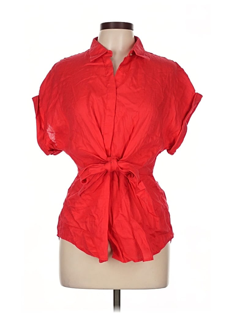 Pre-owned Polo Ralph Lauren Short Sleeve Blouse In Red