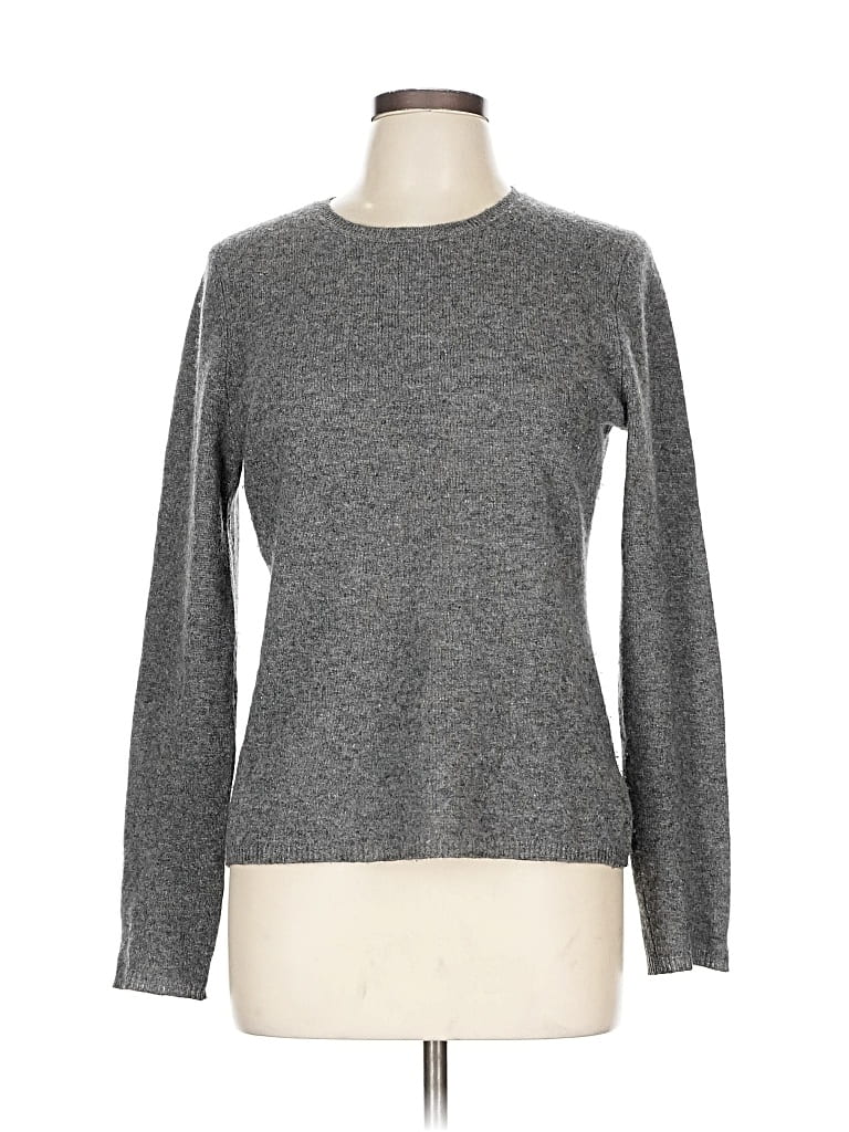 Pre-owned Adrienne Vittadini Cashmere Pullover Sweater In Gray