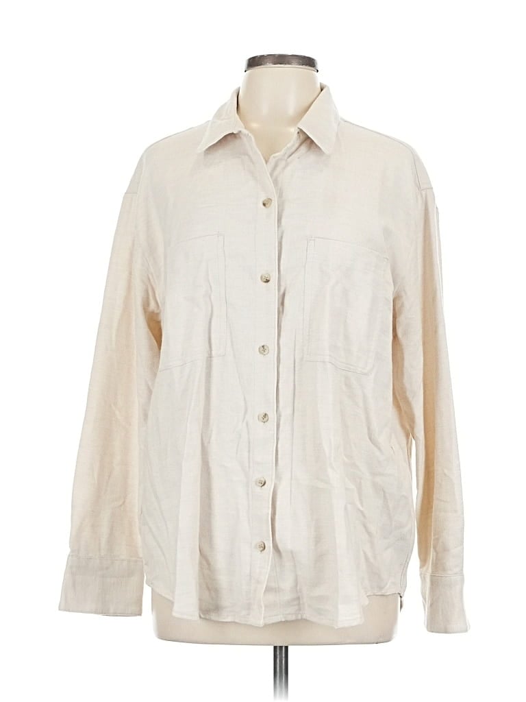 Pre-owned Old Navy Long Sleeve Button Down Shirt In White
