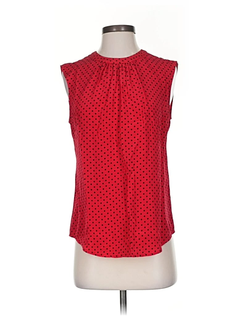 Pre-owned C. Wonder Sleeveless Silk Top Red Keyhole Neckline Tops