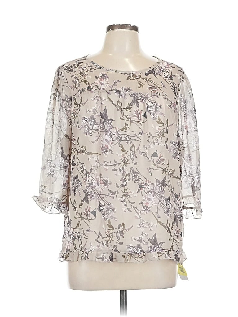 Allegra K 3/4 Sleeve Blouse In Multi