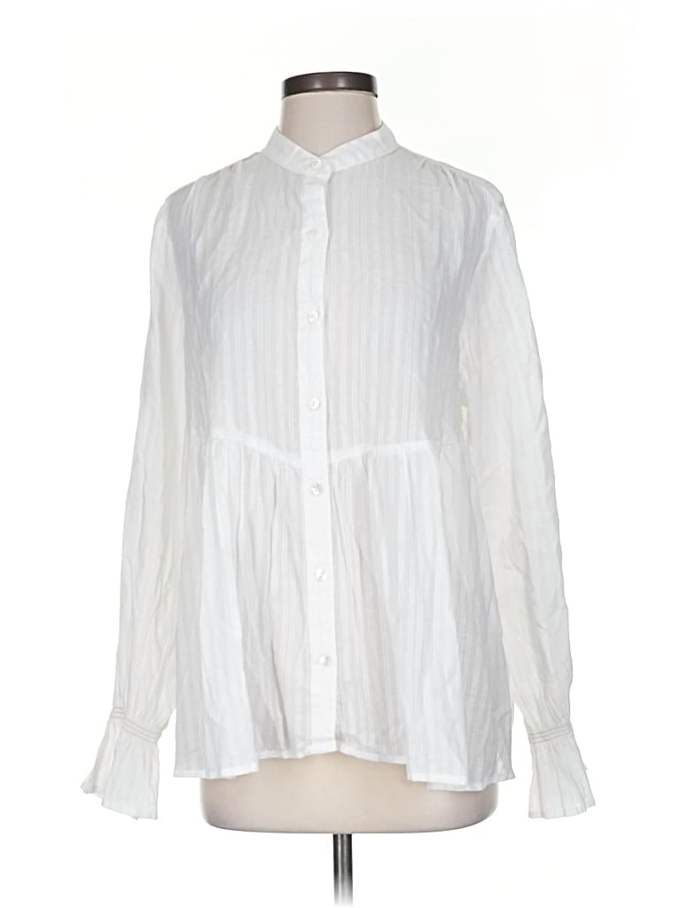 Pre-owned Chaser Long Sleeve Blouse In White