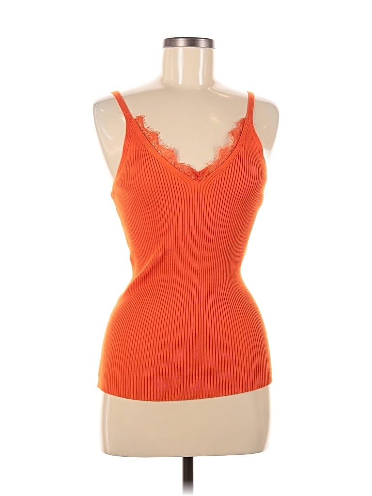Pre-owned Care Of You Tank Top Orange Sweetheart Neckline Tops